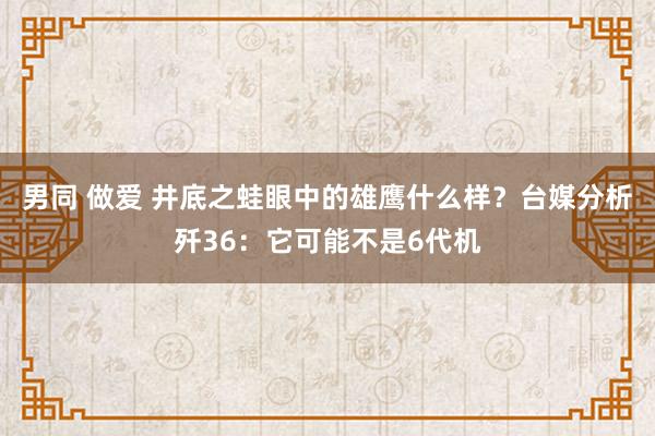 男同 做爱 井底之蛙眼中的雄鹰什么样？台媒分析歼36：它可能不是6代机