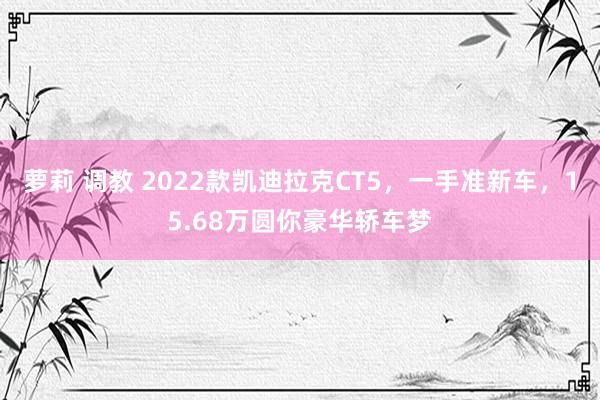 萝莉 调教 2022款凯迪拉克CT5，一手准新车，15.68万圆你豪华轿车梦