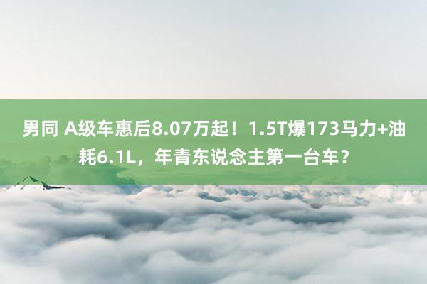 男同 A级车惠后8.07万起！1.5T爆173马力+油耗6.1L，年青东说念主第一台车？