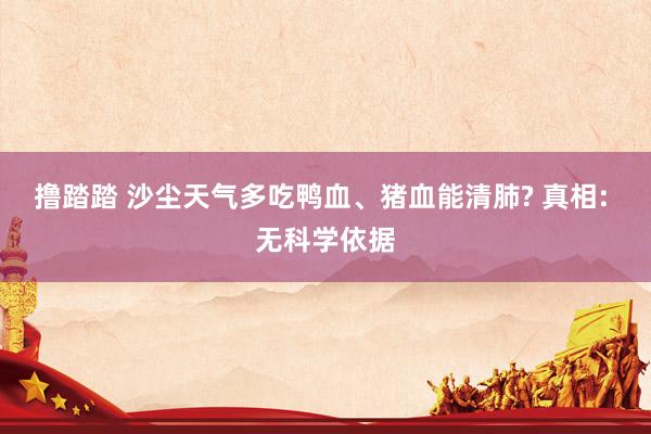 撸踏踏 沙尘天气多吃鸭血、猪血能清肺? 真相: 无科学依据