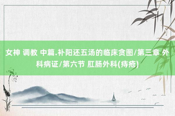 女神 调教 中篇.补阳还五汤的临床贪图/第三章 外科病证/第六节 肛肠外科(痔疮)
